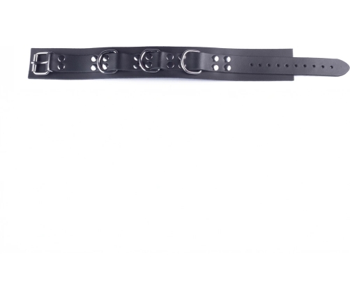 Red Leather Ultra Wide Leather Collar Black Adjustable 38-52 cm