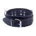 Red Leather Ultra Wide Leather Collar Black Adjustable 38-52 cm