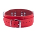Red Leather Collar Red - Adjustable, Metal Hardware, 38-52 cm