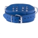 Red Leather Ultra Blue Adjustable Leather Collar 38-52 cm