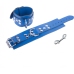 Red Leather Blue Genuine Leather Handcuffs - Adjustable 21-32 cm, 6 cm Wide