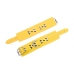 Red LeatherRestraint Cuffs Yellow 6cm Adjustable - Genuine European Leather