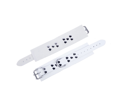 Ultra Leather White Restraints - Adjustable Cowhide, 6 cm Wide