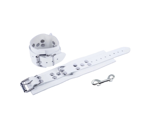 Ultra Leather White Restraints - Adjustable Cowhide, 6 cm Wide