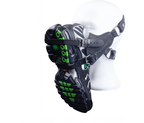 Red Leather Sniff My Sneaker Leather Mask Black - Adjustable Cowhide Model