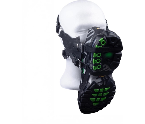 Red Leather Sniff My Sneaker Leather Mask Black - Adjustable Cowhide Model