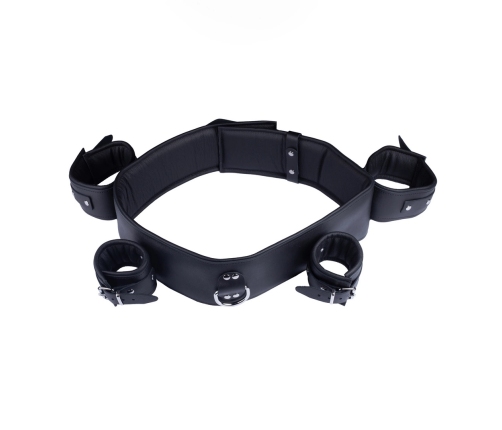 Red Leather System Adjustable Chest & Arm Restraint Harness Black