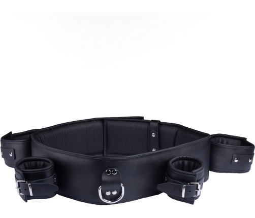 Red Leather System Adjustable Chest & Arm Restraint Harness Black