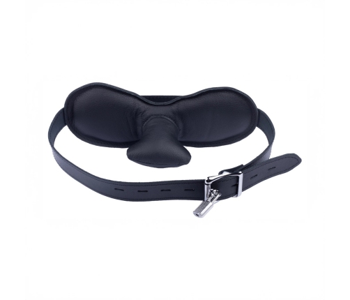 Red Leather Restraint Gag Black Adjustable Genuine Leather 56-73cm