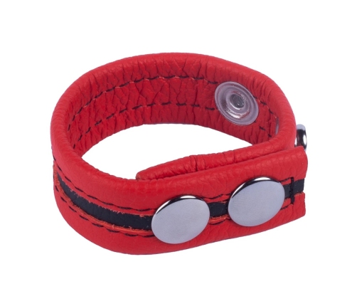 Red Leather Tippy Adjustable Leather Band Red - Vegetable-Tanned, 2.3 cm Wide