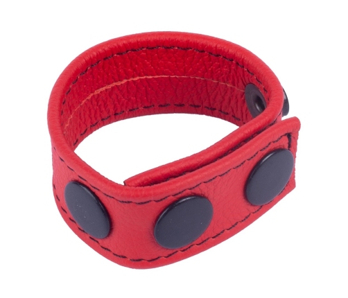 Cocky Adjustable Leather Ring Red - Custom Fit, Vegetable-Tanned, 2.5 cm