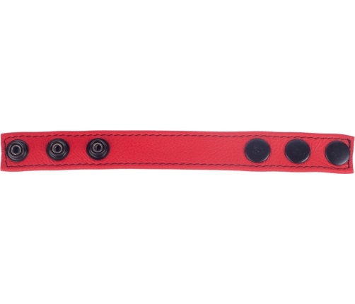 Cocky Adjustable Leather Ring Red - Custom Fit, Vegetable-Tanned, 2.5 cm