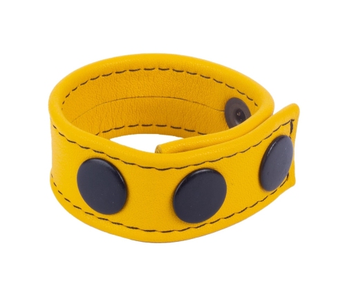 Cocky Adjustable Leather Band Yellow - Custom Fit, 2.5 cm, Cowhide