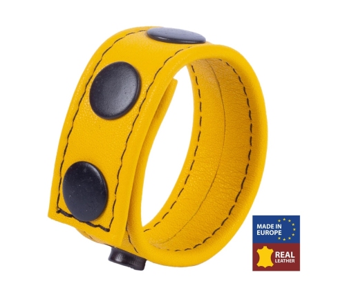 Cocky Adjustable Leather Band Yellow - Custom Fit, 2.5 cm, Cowhide