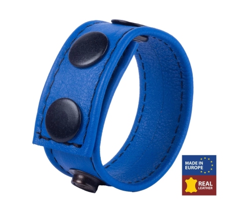 Cocky Adjustable Leather Intimate Ring Blue 2.5 cm Genuine Leather