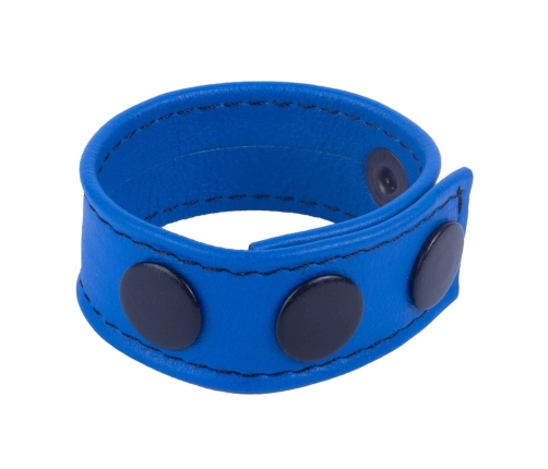 Cocky Adjustable Leather Intimate Ring Blue 2.5 cm Genuine Leather