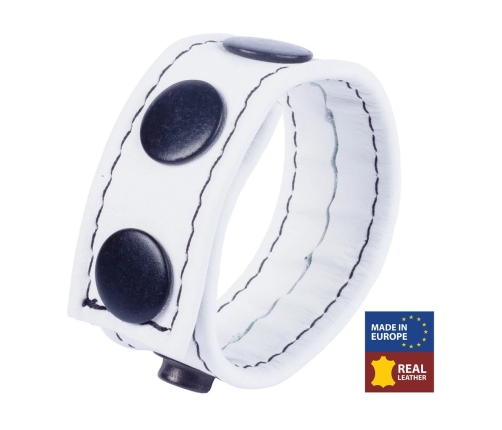 Cocky Adjustable Leather Ring White - Custom Fit, European Leather