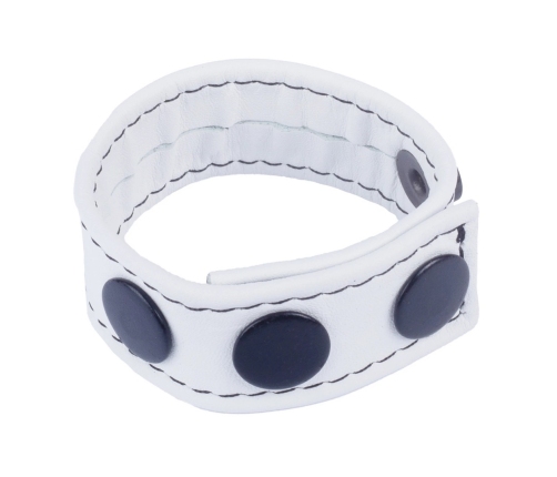 Cocky Adjustable Leather Ring White - Custom Fit, European Leather