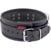 Red Leather Collar Model 3D Black, Triple Metal Rings, Adjustable