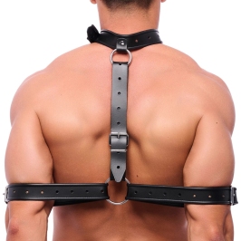 Red Leather Collar Black - Adjustable European Design