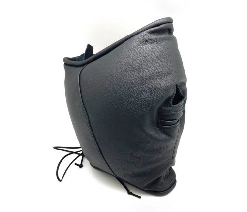 Red Leather Sensory Hood Black - Adjustable Comfort Fit, EU-Made