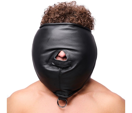 Red Leather Sensory Hood Black - Adjustable Comfort Fit, EU-Made