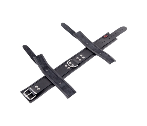 Red Leather Adjustable Neck and Hand Restraint System