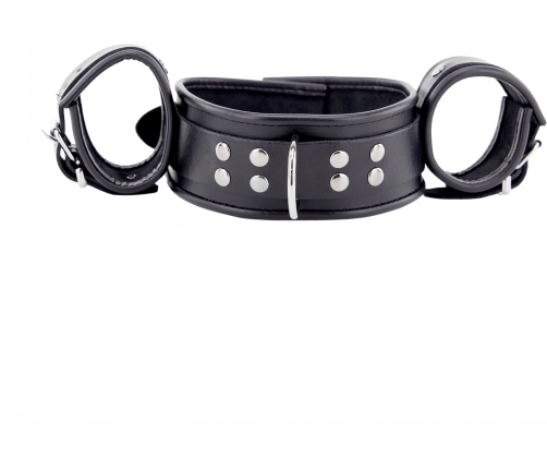 Red Leather Adjustable Neck and Hand Restraint System