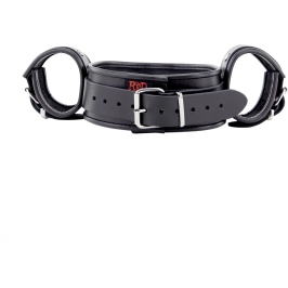 Red Leather Adjustable Neck and Hand Restraint System