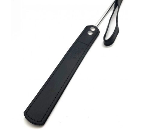 Red Leather Whip 52 cm Black/Silver - European Craftsmanship