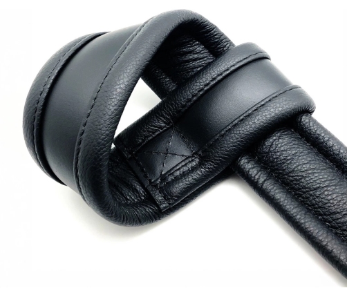 Red Leather Premium Leather Suspension Cuffs Black - Adjustable Heavy Duty Design