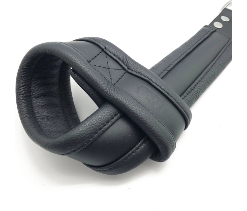 Red Leather Premium Leather Suspension Cuffs Black - Adjustable Heavy Duty Design