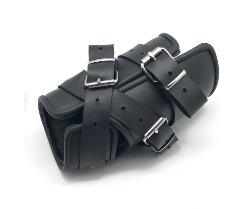 Red Leather Suspension Cuff Black - Vegetable-Tanned, European Made