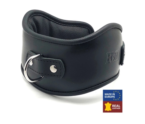 Red Leather Black Leather Collar European Vegetable-Tanned Adjustable Strap