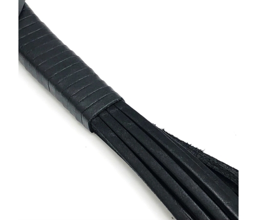 Red Leather Premium Leather Whip 43cm Black - Vegetable-Tanned