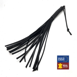 Red Leather Premium Leather Whip 43cm Black - Vegetable-Tanned
