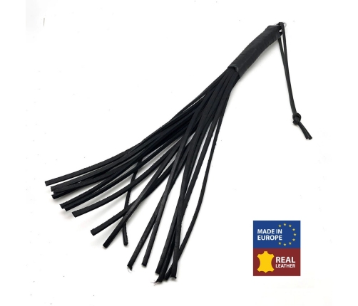 Red Leather Premium Leather Whip 43cm Black - Vegetable-Tanned