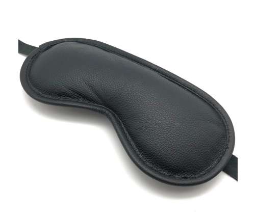 Red Leatherr Eye Mask Black - Adjustable Padded Model, 26x12 cm