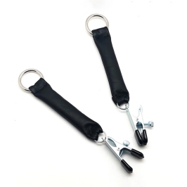 Red Leather Chest Clamp Set with Vegetable-Tanned Leather Weights 2x80g Black/Silver