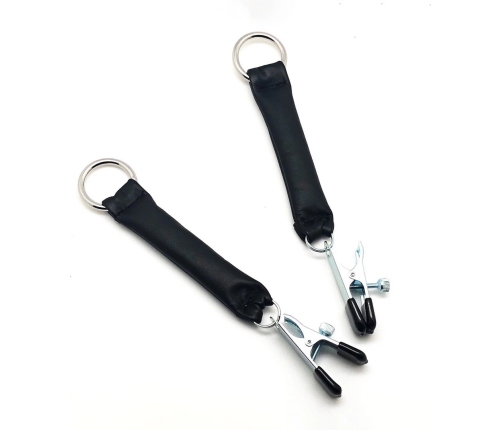 Red Leather Chest Clamp Set with Vegetable-Tanned Leather Weights 2x80g Black/Silver