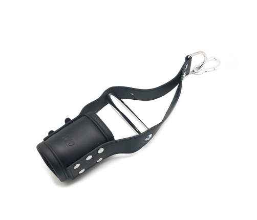 Red Leather Leather Suspension Cuffs Black Adjustable 17-24 cm