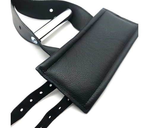 Red Leather Leather Suspension Cuffs Black Adjustable 17-24 cm