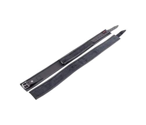 Red Leather Restraint Set Black - Thigh and Hand Adjustable Straps