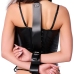 Red Leather Restraint Collar for Hands - Black, Adjustable Fit