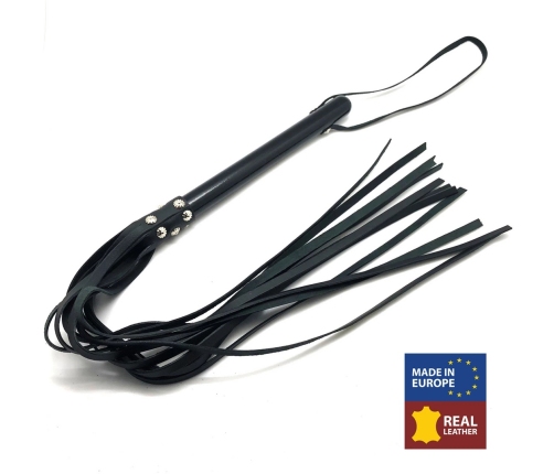 Red Leather Handle Martinet with 12 Leather Straps 78cm Black