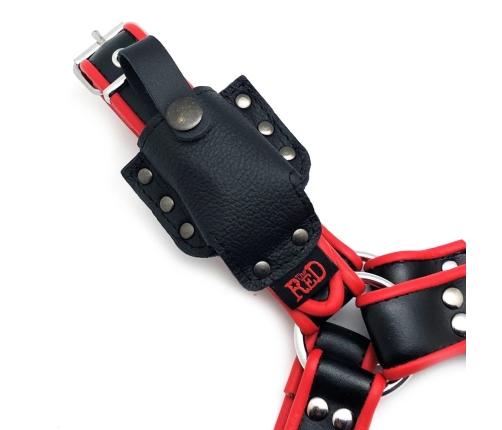 Red Leather Aroma Bottle Holder Black Leather for Harness 24/30ml
