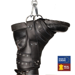 Red Leather Leather Leg Suspension Straps Set Black, 2 Pieces, 130kg Load