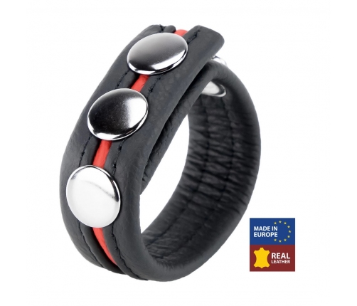 Red Leather Intimate Ring Red 22mm Wide, Vegetable-Tanned