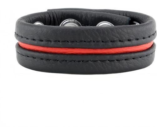 Red Leather Intimate Ring Red 22mm Wide, Vegetable-Tanned