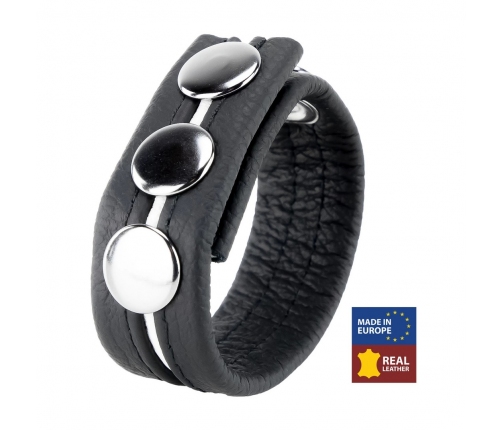 Red Leather Ring White - Custom Fit, Vegetable-Tanned, 22 mm